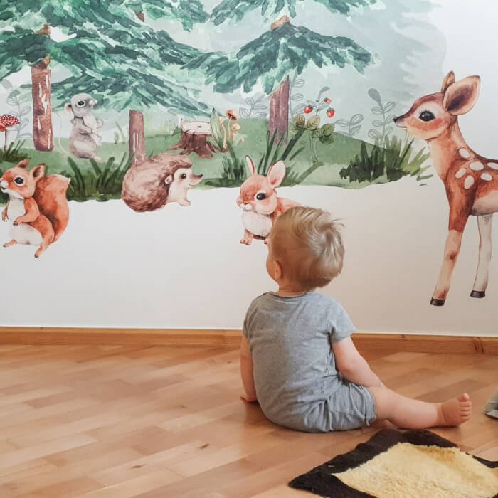 INSPIO dětské samolepky na zeď - Les plný zvířátek N.2. (obrázek 5)