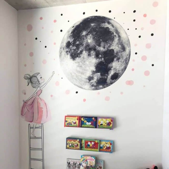 INSPIO samolepka na zeď - Měsíc a dívka na žebříku (obrázek 6)