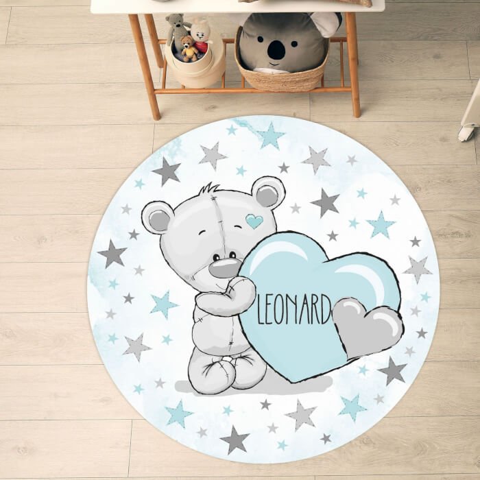 INSPIO dětská podložka na hraní - Modrý medvídek s hvězdami (obrázek 3)
