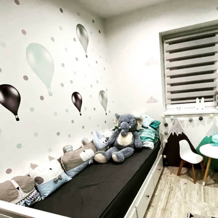 INSPIO samolepky na zeď - Balóny v norském stylu v mentolové barvě (obrázek 5)