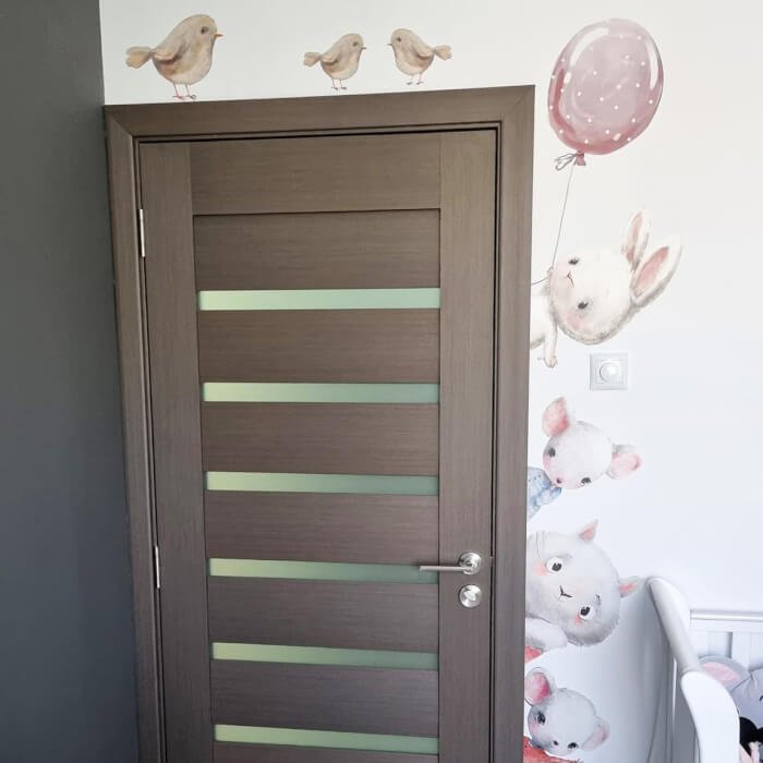 INSPIO samolepky na zeď pro děti - Akvarelová zvířátka kolem dveří N.1 - VPRAVO (obrázek 4)