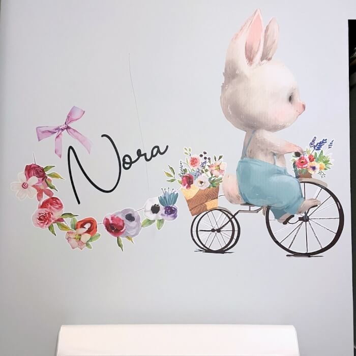 INSPIO samolepky na zeď - Zajíček s květinami (obrázek 4)