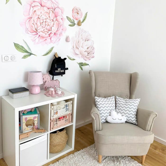 INSPIO samolepky na zeď - Světle růžové pivoňky velké (obrázek 3)