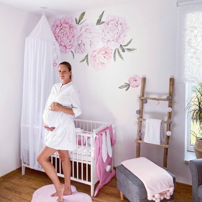 INSPIO samolepky na zeď - Světle růžové pivoňky velké (obrázek 5)