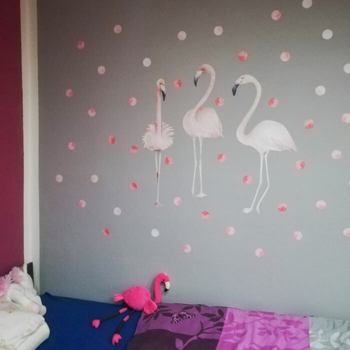 INSPIO dětské samolepky na zeď - Růžový plameňák s puntíky N.1 – Arch 100 × 50 cm (obrázek 6)