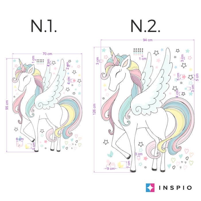 INSPIO nálepky na zeď – Samolepicí jednorožec pro holky N.1.