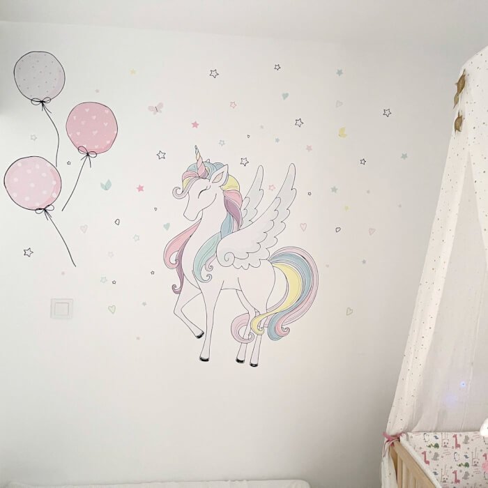 INSPIO nálepky na zeď - Samolepicí jednorožec pro holky N.2. (obrázek 6)