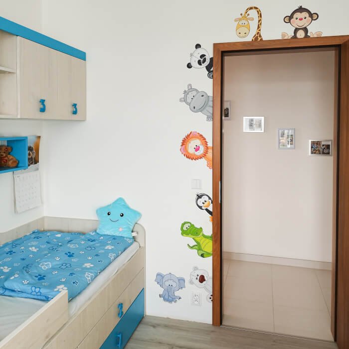 INSPIO dětské samolepky na zeď - Zvířátka ze ZOO kolem dveří N.1 - 9 ks od 14 do 29 cm doprava (obrázek 6)