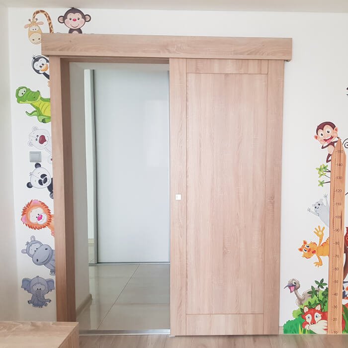 INSPIO dětské samolepky na zeď - Zvířátka ze ZOO kolem dveří N.2 - 9 ks od 14 do 29 cm doleva (obrázek 3)