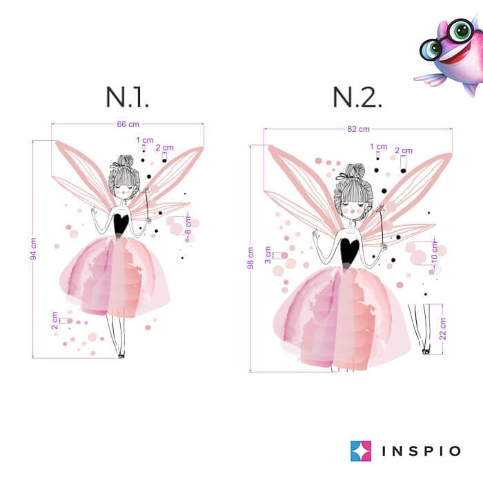 INSPIO dětské samolepky na zeď – Kouzelné víly pro princezny N.2 – 120x85cm