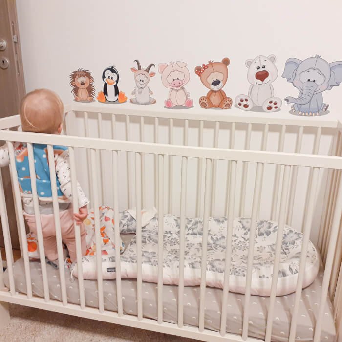 INSPIO dětské samolepky na zeď - Zvířátka nad postýlku (obrázek 5)