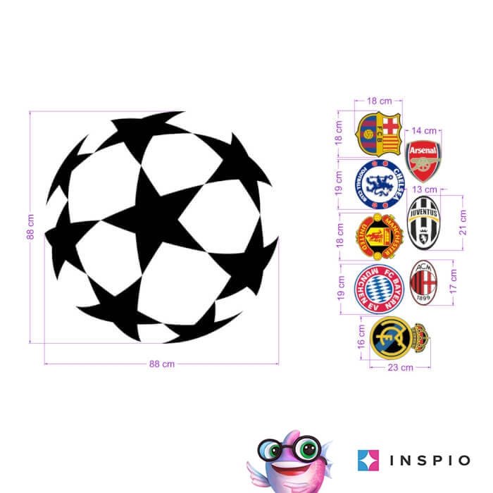 INSPIO samolepky na zeď – Fotbalové kluby UEFA