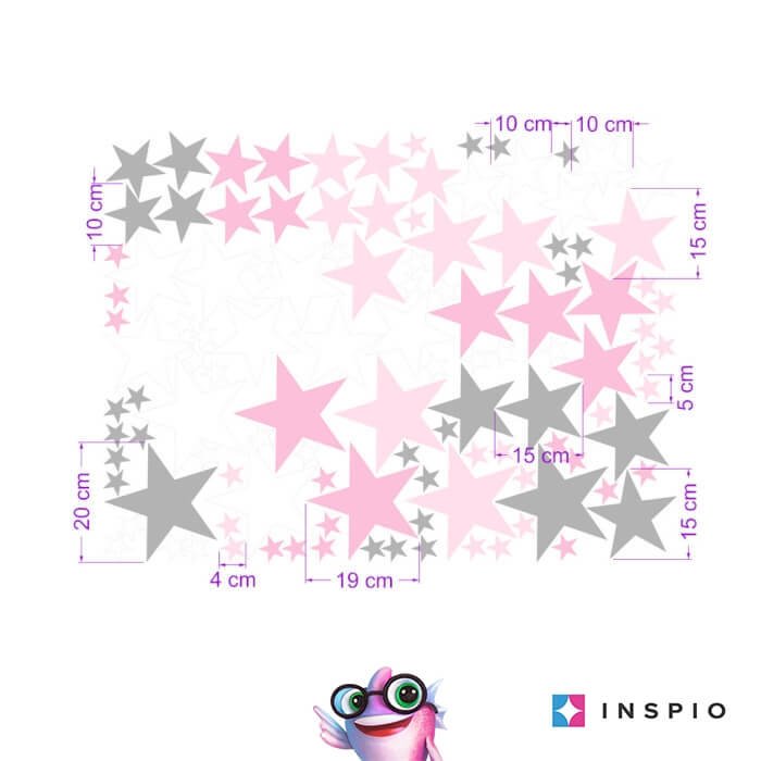 INSPIO dětské samolepky na zeď – Růžové souhvězdí