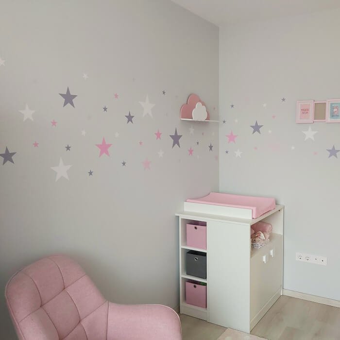 INSPIO dětské samolepky na zeď - Růžové souhvězdí (obrázek 4)