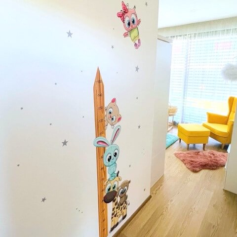 INSPIO dětský metr na zeď - Zvířátka CUTE2 - 150 cm (obrázek 3)