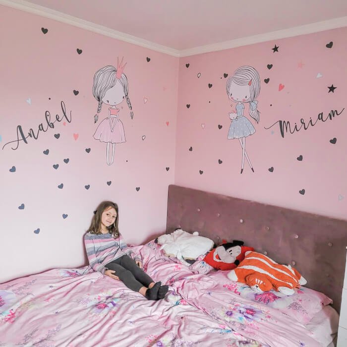 Dětské samolepky na zeď - Víly od INSPIO v mátové a pudrově růžové barvě (obrázek 6)