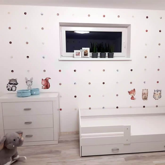 INSPIO samolepky na zeď - Puntíky na zeď v zemitých barvách N.1. (obrázek 3)
