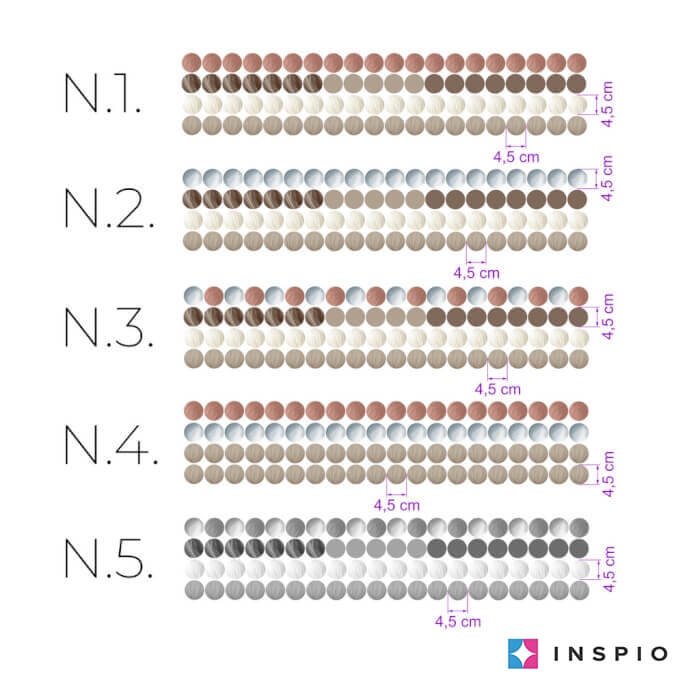 INSPIO samolepky na zeď – Puntíky na zeď v zemitých barvách N.3.