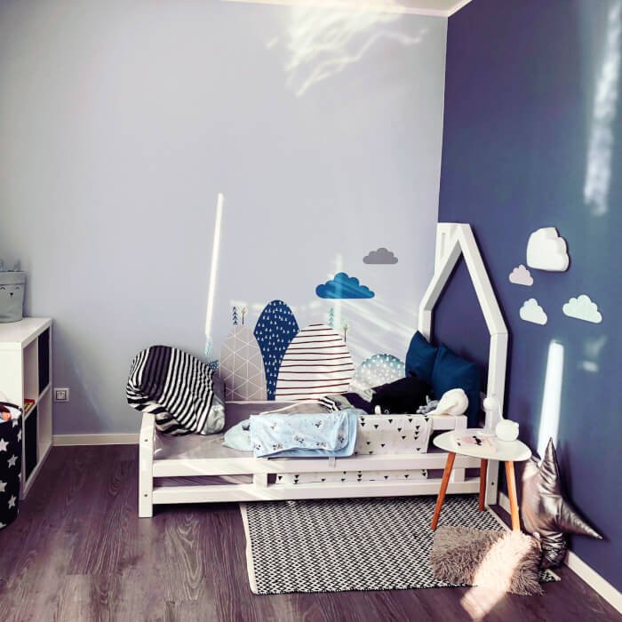 INSPIO modré samolepky na zeď - Kopce a obláčky do dětského pokoje pro kluky (obrázek 3)