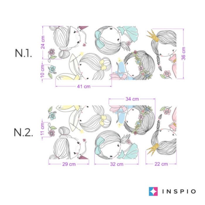 Samolepky na zeď pro holčičky – INSPIO víly kolem dveří N.1. – VLEVO OD DVEŘÍ