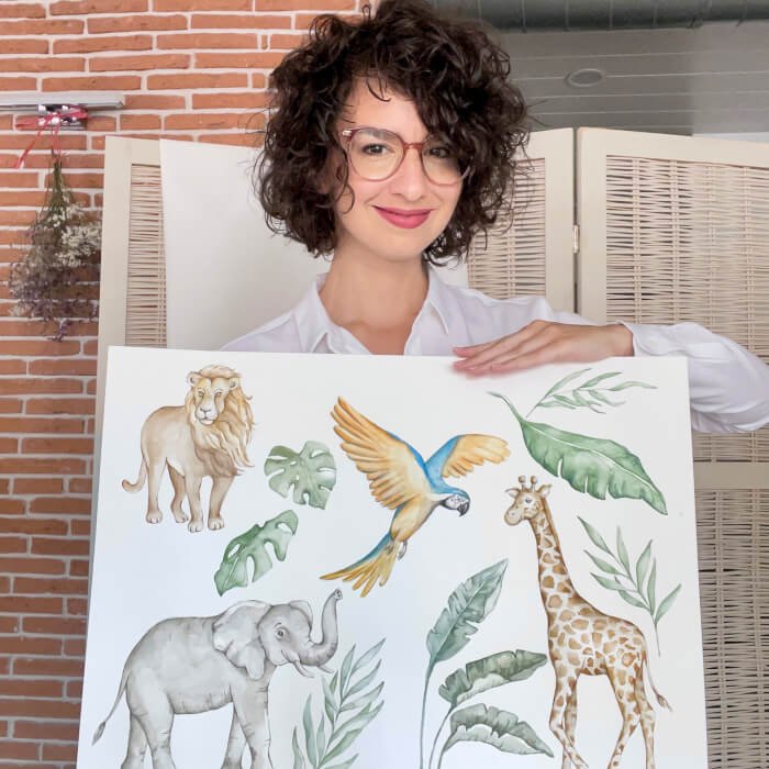 INSPIO dětské samolepky na zeď - Žirafa ze světa safari (obrázek 6)