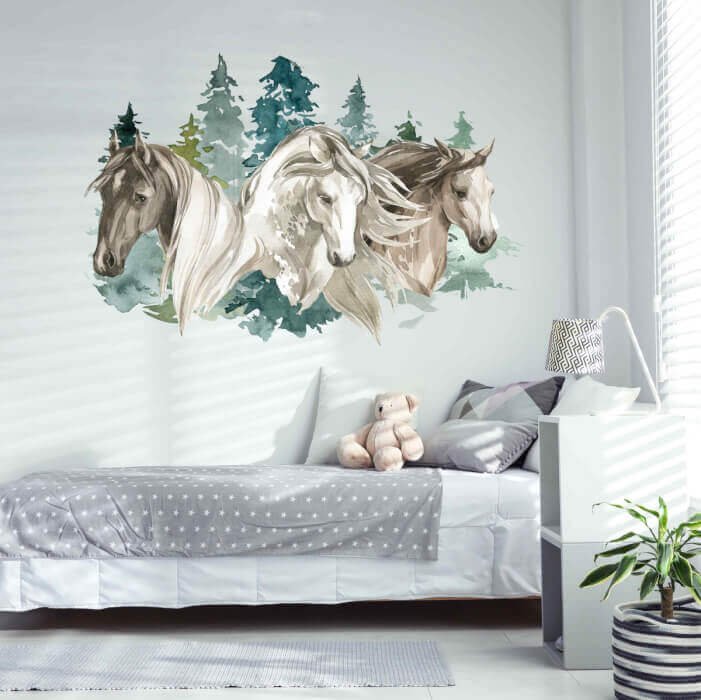 INSPIO dětské samolepky na zeď - Koně v přírodě N.1. 95cm