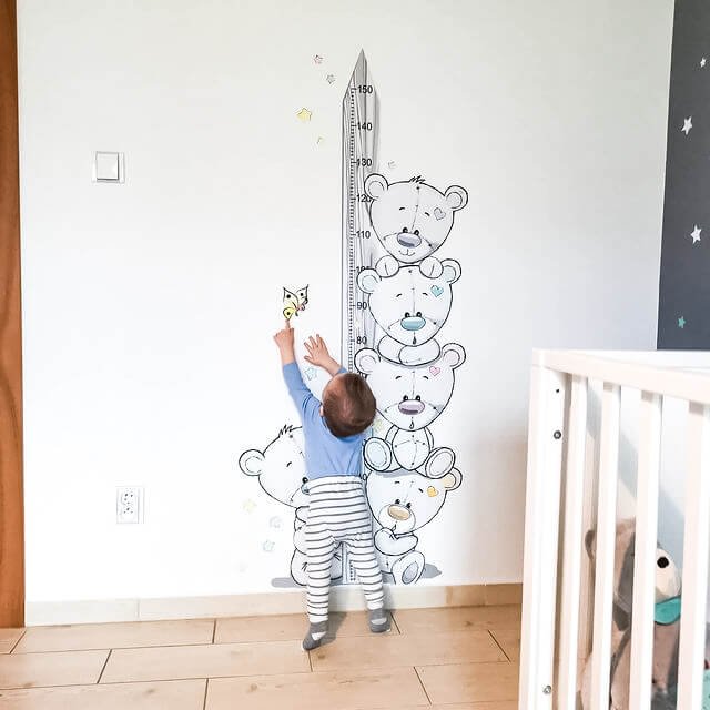 INSPIO dětský metr na zeď - Plyšoví medvídci (obrázek 5)