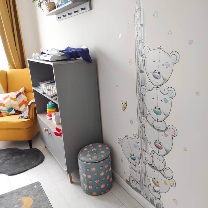 INSPIO dětský metr na zeď - Plyšoví medvídci (obrázek 6)