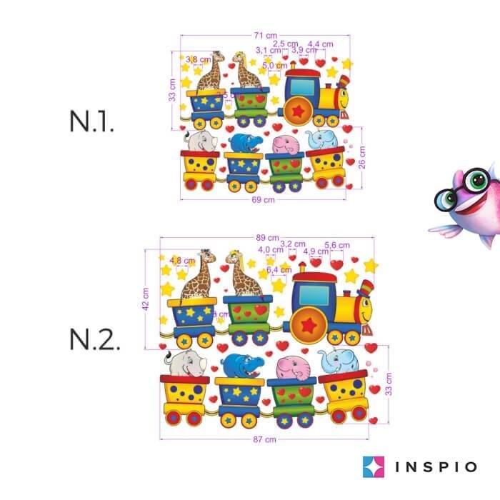 INSPIO samolepky do dětského pokoje – Veselý vláček N.1 – 37 cm x 140 cm
