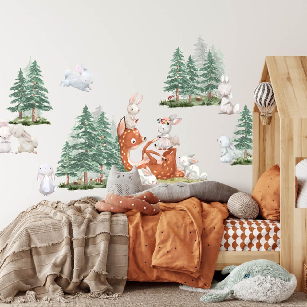 INSPIO dětské samolepky na zeď - Lesní zvířátka