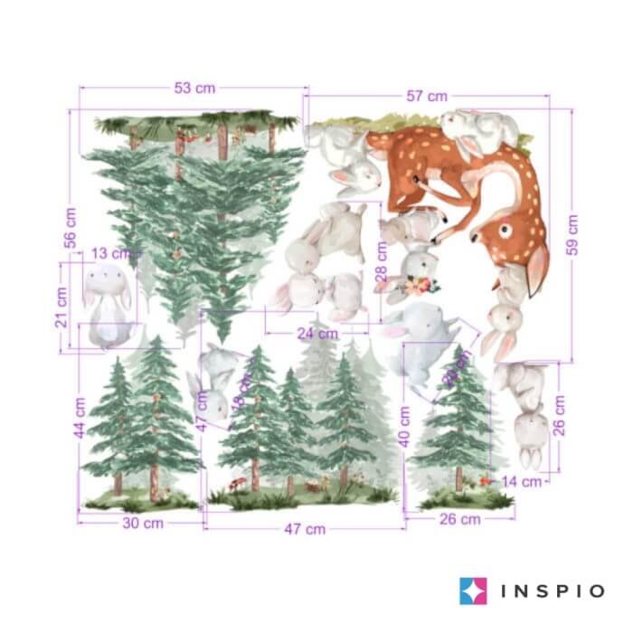 INSPIO dětské samolepky na zeď – Lesní zvířátka