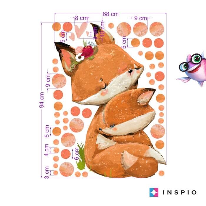 INSPIO nálepky na zeď – Lišky v objetí