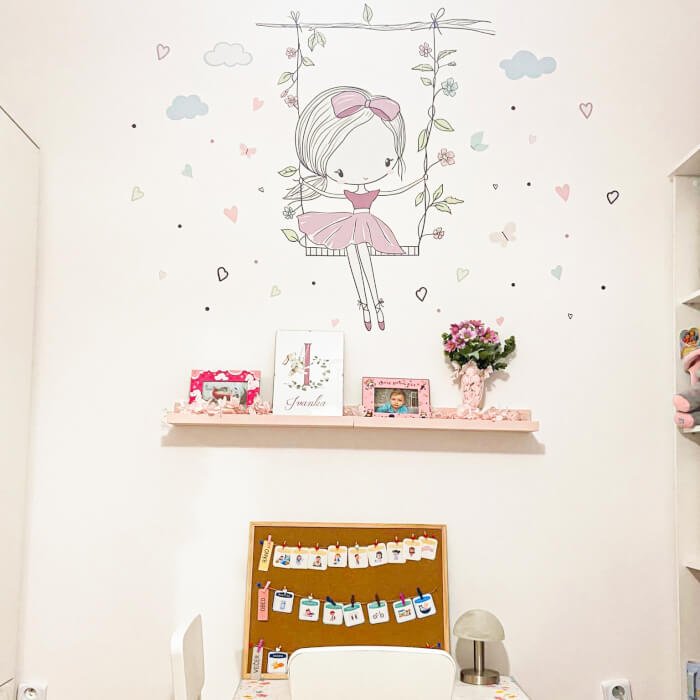 INSPIO dětské samolepky na zeď - Fialová víla na houpačce (obrázek 5)