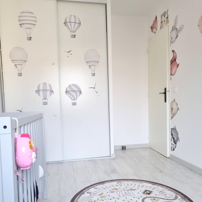 INSPIO samolepky do dětského pokoje - Šedé horkovzdušné balóny N.1. – 6 horkovzdušných balónů (obrázek 5)