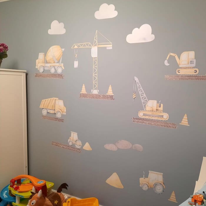 INSPIO dětské samolepky na zeď pro kluky - Stavební stroje (obrázek 5)