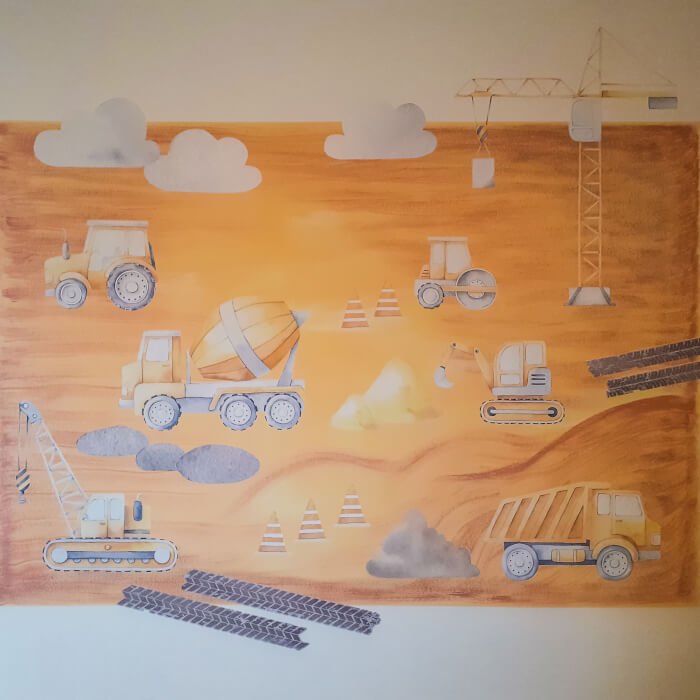 INSPIO dětské samolepky na zeď pro kluky - Stavební stroje (obrázek 6)