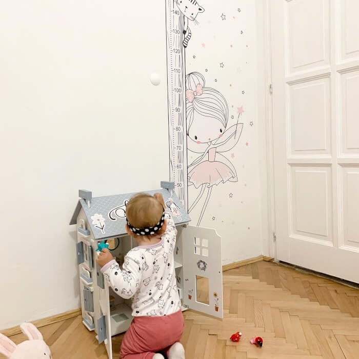 Samolepky do dětského pokoje - INSPIO víla ve dvou barvách - dětský metr N.1. – ŽLUTÁ víla, 150cm metr (obrázek 4)