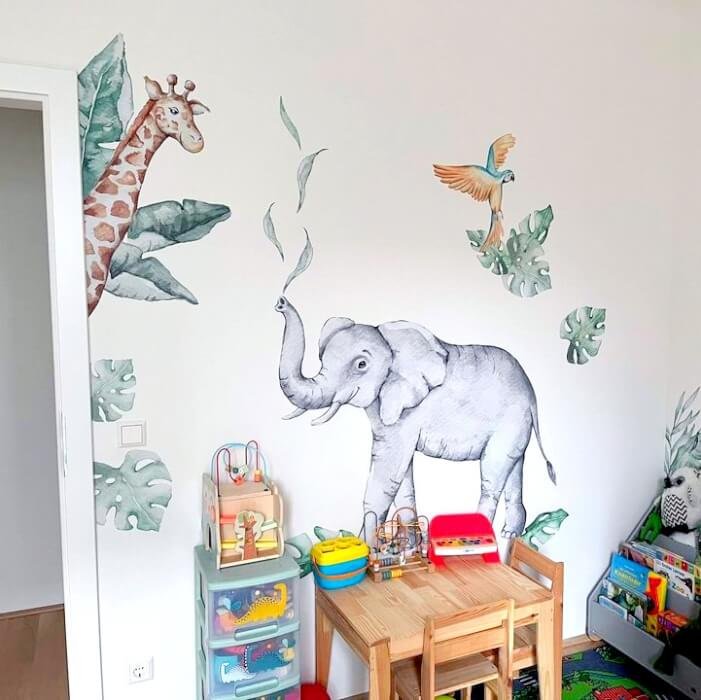 INSPIO dětské samolepky na zeď - Zvířátka ze safari v divočině (obrázek 4)