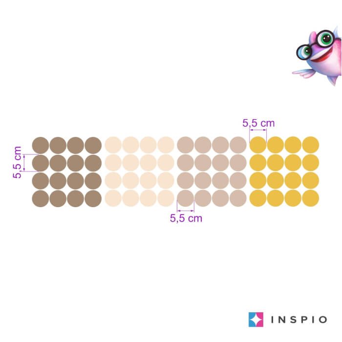 INSPIO kuličky v krémových odstínech do pokoje – samolepky na zeď