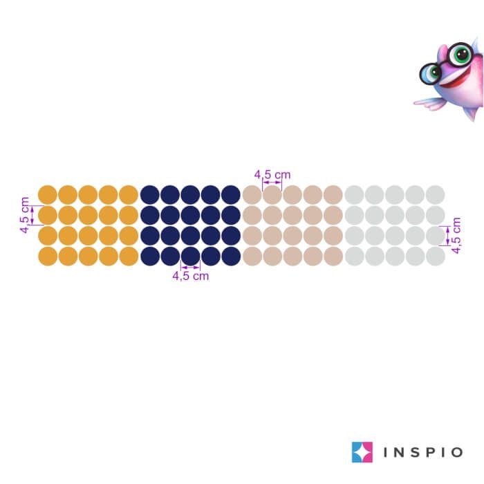 INSPIO puntíkaté samolepky s hořčicovou a růžovou barvou