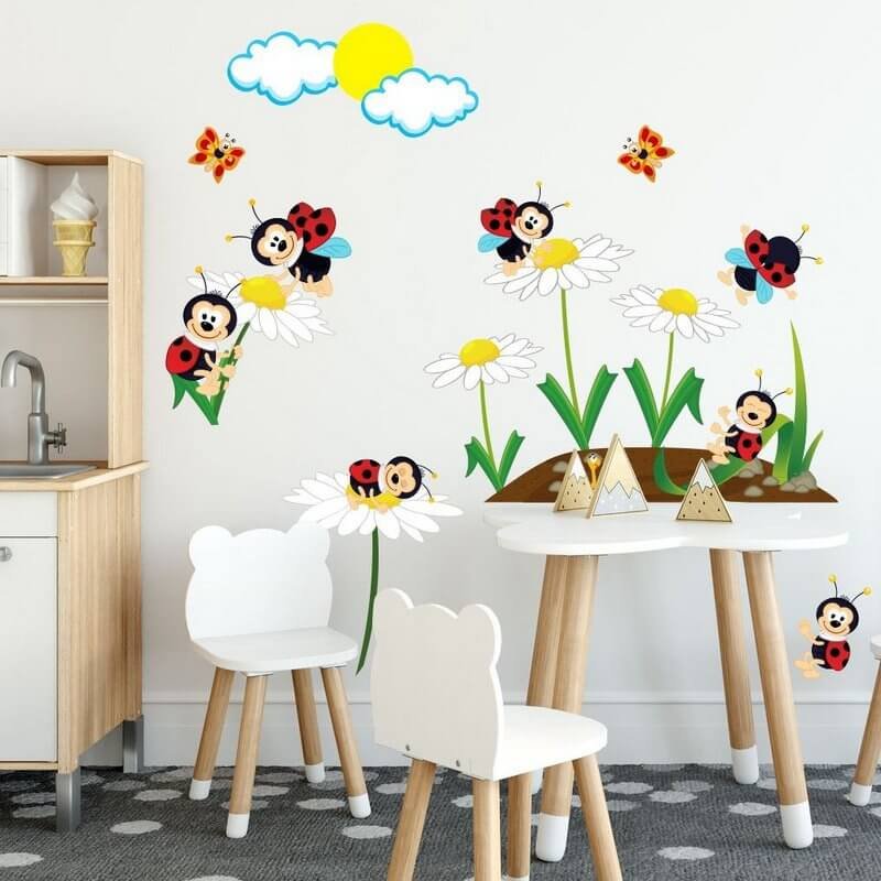 INSPIO samolepky do dětského pokoje - Berušky N.2 - 115x204cm
