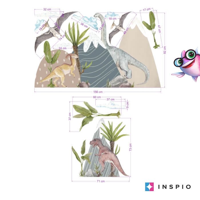 INSPIO samolepky do dětského pokoje – Dinosauří svět