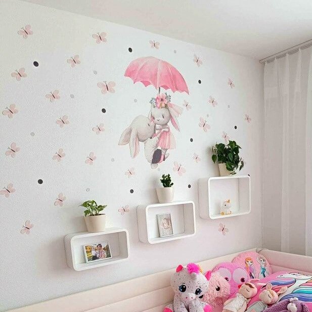 INSPIO dětské samolepky na zeď - Růžoví motýlci (obrázek 3)