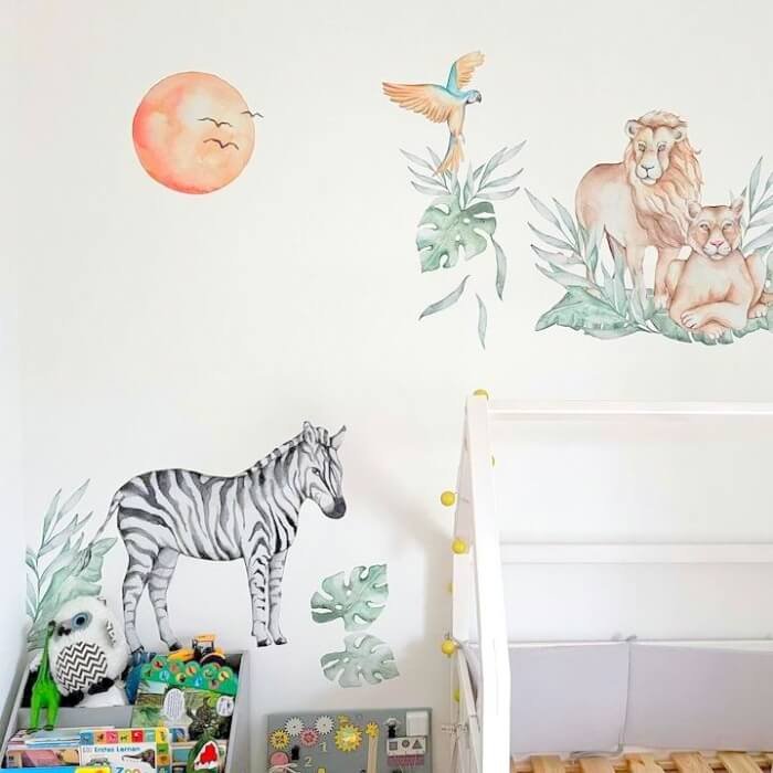 INSPIO dětské samolepky na zeď - Slon a zebra ze safari (obrázek 4)