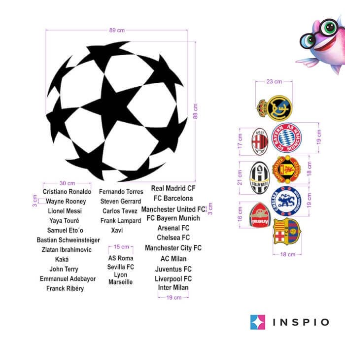 INSPIO samolepka na zeď – Fotbal world