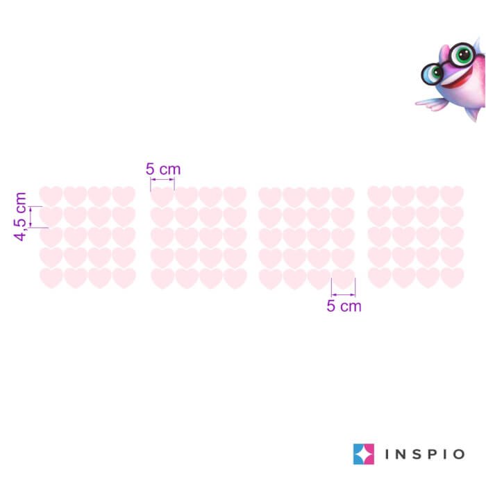 INSPIO pudrově růžová srdíčka – samolepky pro holčičku