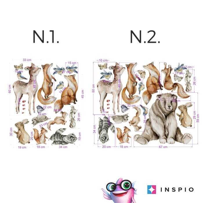 INSPIO samolepka na zeď Woodland – Veselá zvířátka z lesa N.2.