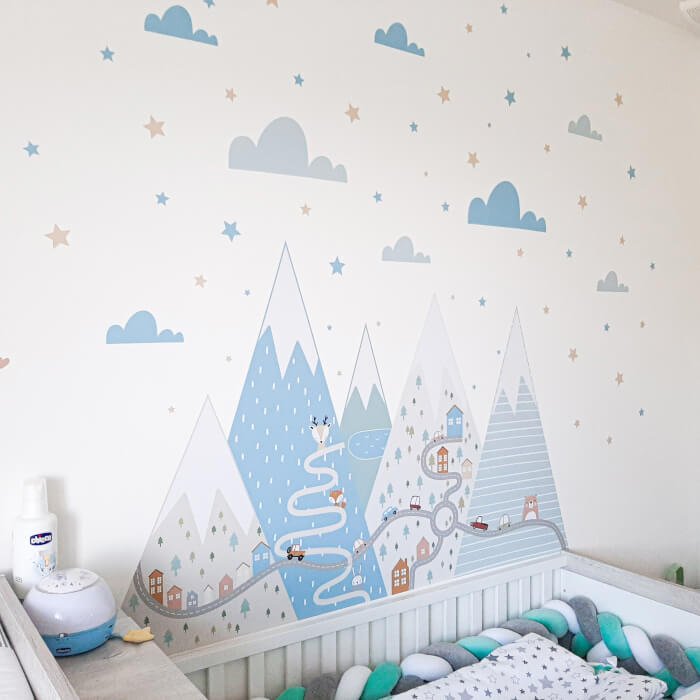 INSPIO samolepky na zeď pro kluky - Kopce s cestou (obrázek 4)