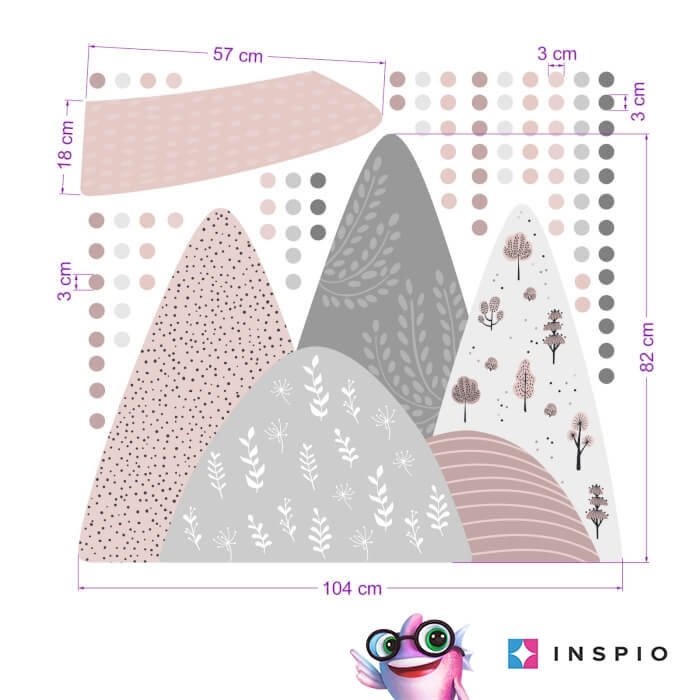 INSPIO samolepky na zeď pro dívky – Kopce plné rostlinek