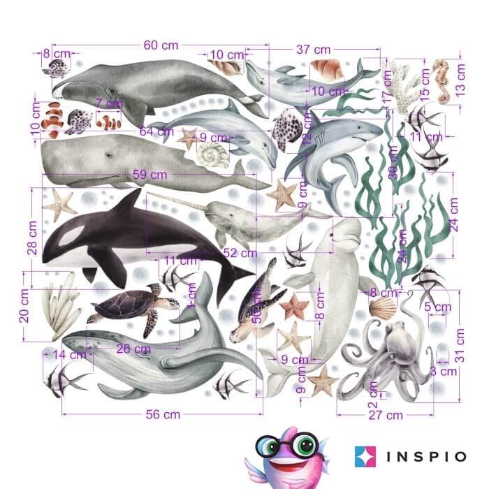 INSPIO samolepky do dětského pokoje – Podmořský svět